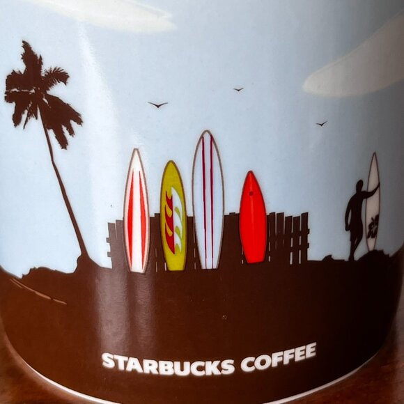 Starbucks Coffee Hawaii Happy Holidays Mug 2008 Mele Kalikimaka Palm Tree 16 Oz - Picture 9 of 12